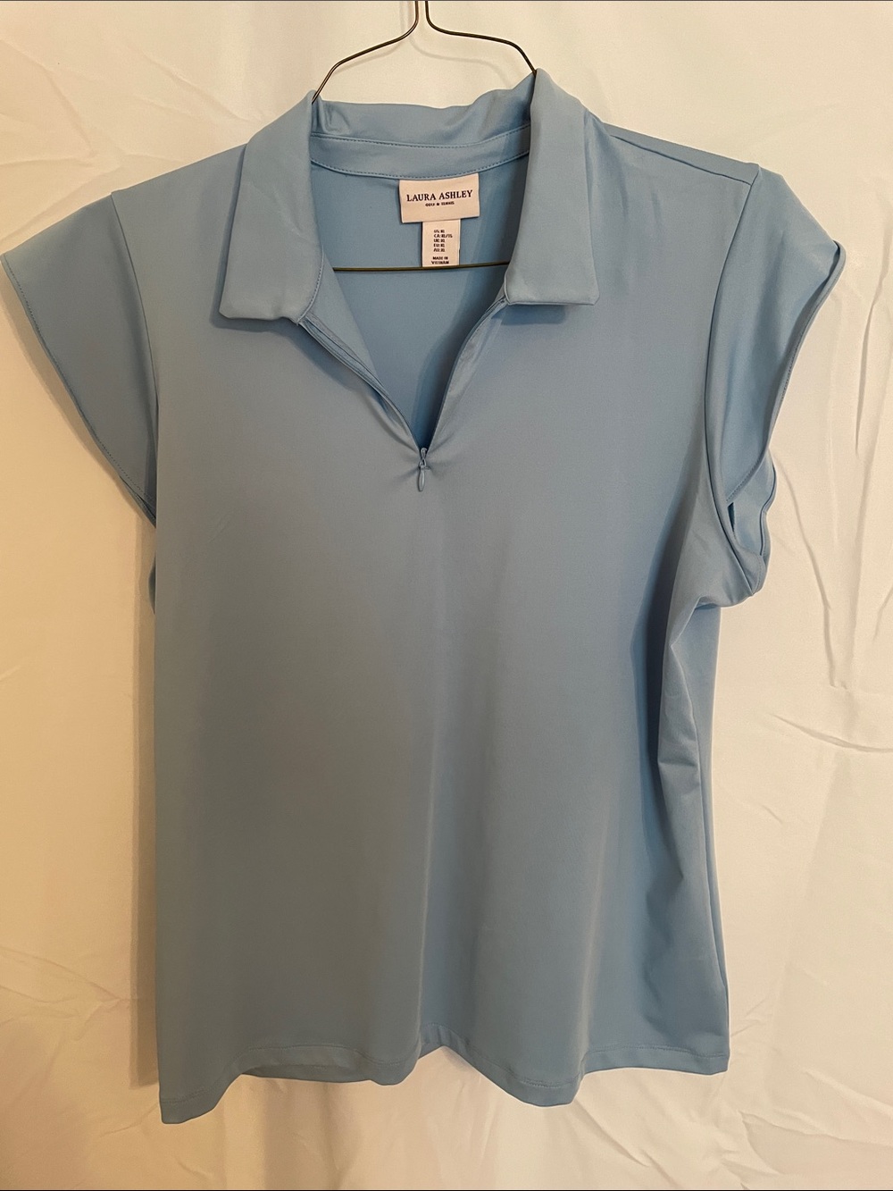 Laura Ashley Powder Blue Short Sleeve Polo Top